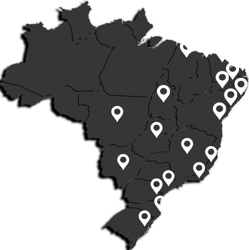 Mapa de cobertura da TransJK no Brasil